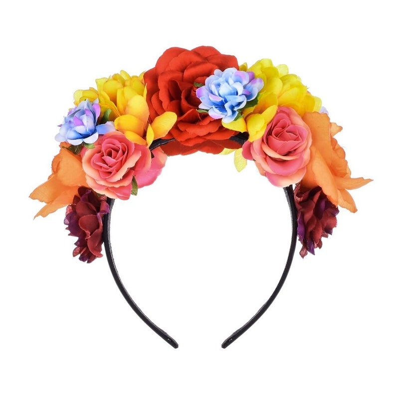 Vividsun Day of The Dead Headband Costume Rose Mexican Flower Headband (D/flower) - Image 2